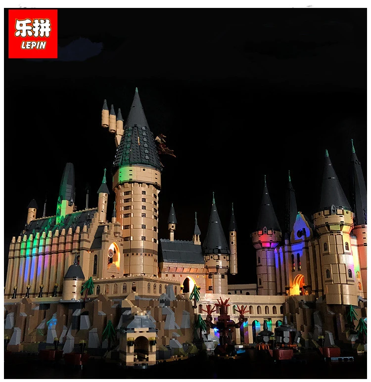 

LEPIN 16060 Hogwarts Castle Magic School With MOC Led Light Model Building Block Light Compatible With 71043 Movie Series
