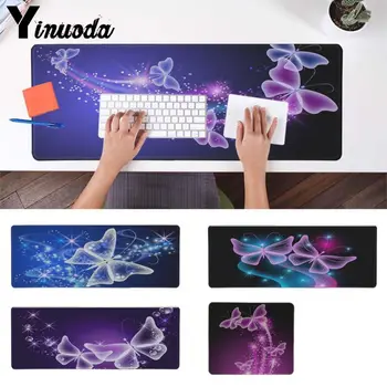 

Yinuoda Top Quality light purple butterfly Rubber Mouse Durable Desktop Mousepad rubber mouse pad computer game tablet mousepad