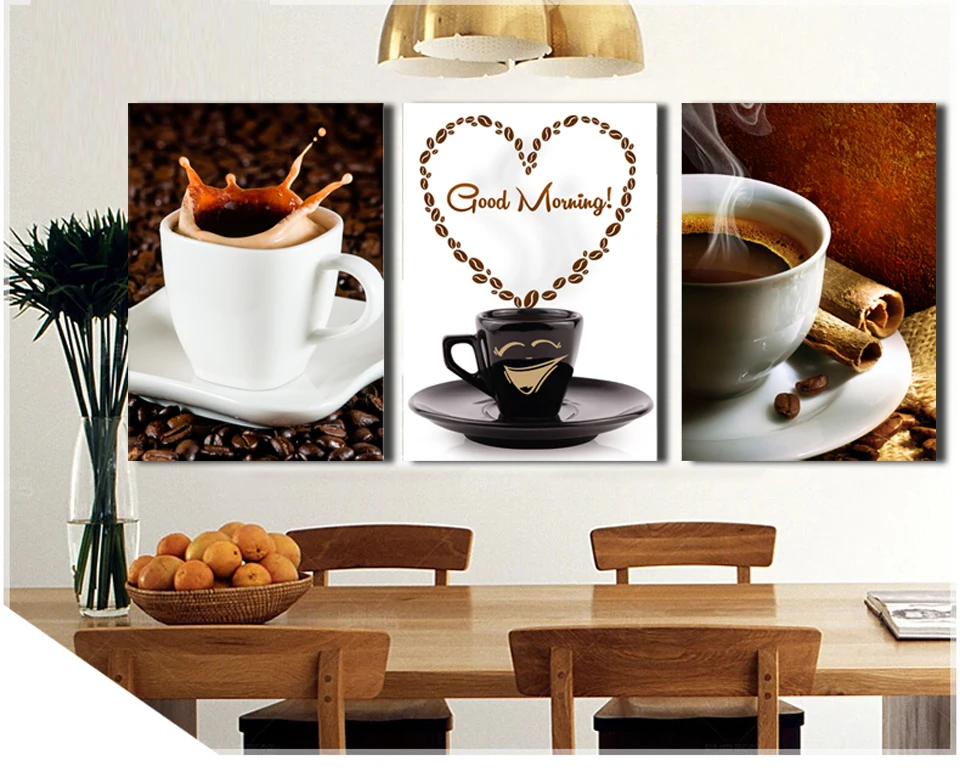 New Canvas Printing Coffee Bean 3 Pieces Home Decoration Picture On Wall For Living Room Restaurant CF004 | Дом и сад