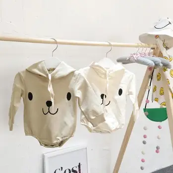 

2018 new stylish girls boys hooded rompers long sleeve kids children baby jumpsuits