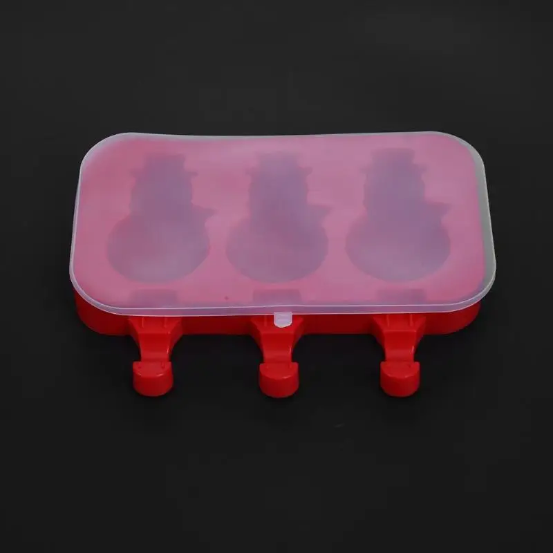 3 отверстия в форме снеговика силиконовая форма для мороженого формы для мороженого объёмная форма для льда инструменты машинка для мороженого на палочке держатель с крышкой