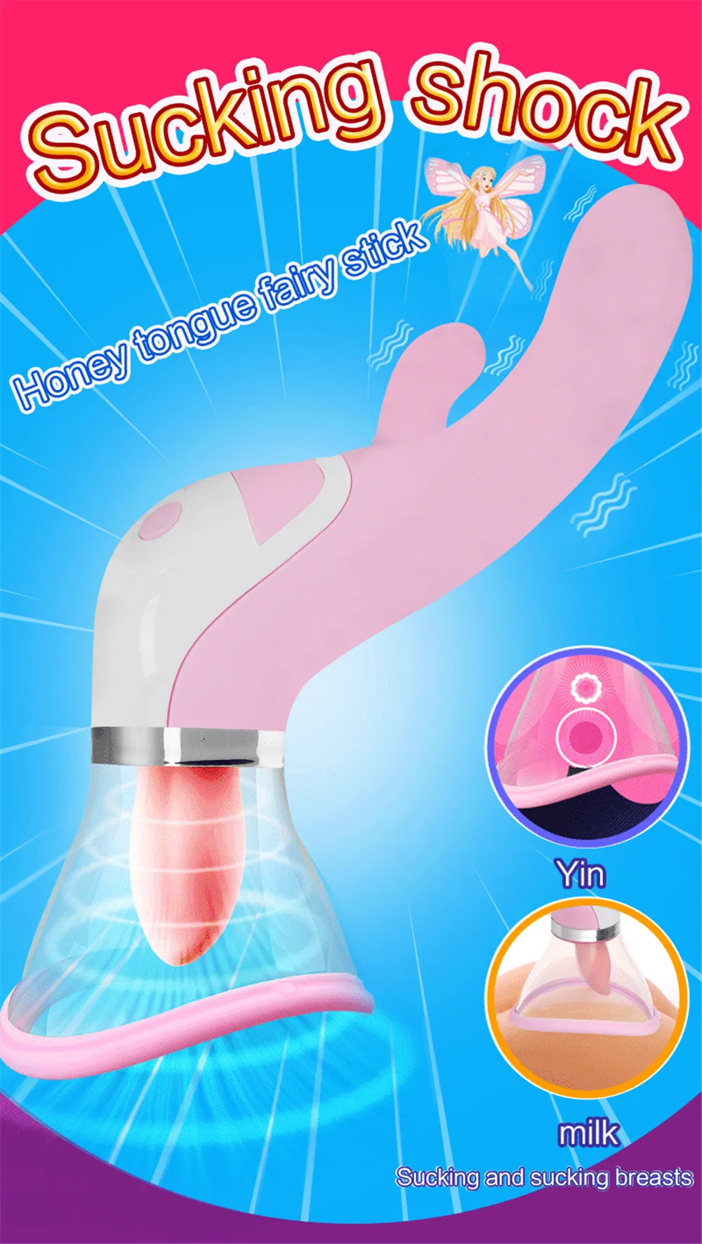 Nipple Sucker Dildo Vibrator Clitoris Stimulate G Spot Multispeed Licking Clit Nipple Massage Flirting Erotic Sex Toys for Women (1)