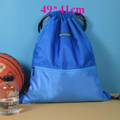 Водонепроницаемая нейлоновая сумка для плавания для мужчин и женщин, рюкзак для плавания с завязками, спортивные сумки большой емкости для путешествий, фитнеса - Цвет: big sky blue