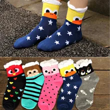 Новые осенне-зимние женские хлопковые носки с героями мультфильмов Женские повседневные носки толстые хлопковые носки для девочек забавные носки с милым рисунком утки/поросенка