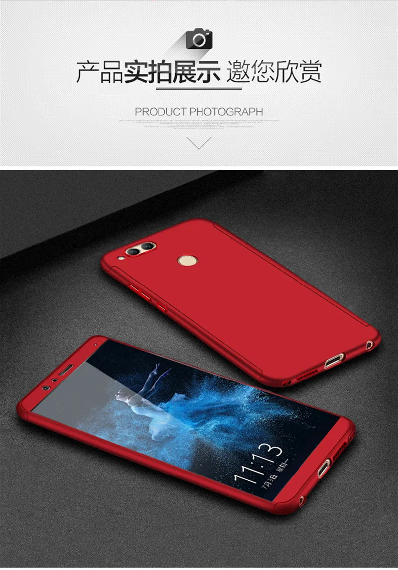 luxury 360 hard plastic full cover for huawei honor 6x 7x   12