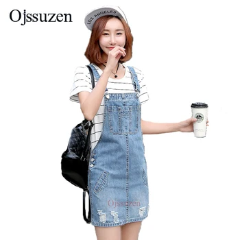 women's overall denim dress
