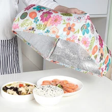 Зимние еды крышка парашют складной квадратный стол, крышка Кухня Пикник еда Фрукты Фольга изоляции Еда охватывает