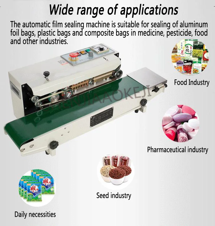 Непрерывный фильм запайки 80 Вт пластиковый мешок посылка машина группа запайщик; горизонтальная Отопление запайки FR-770