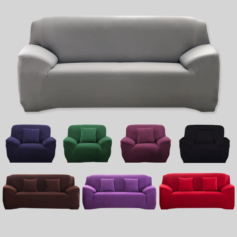 

Solid Color Sofa Cover Elastic Stretch Washable Couch Cover On The Corner Sofa Flexible Furniture Seat Cover 1/2/3/4-seater
