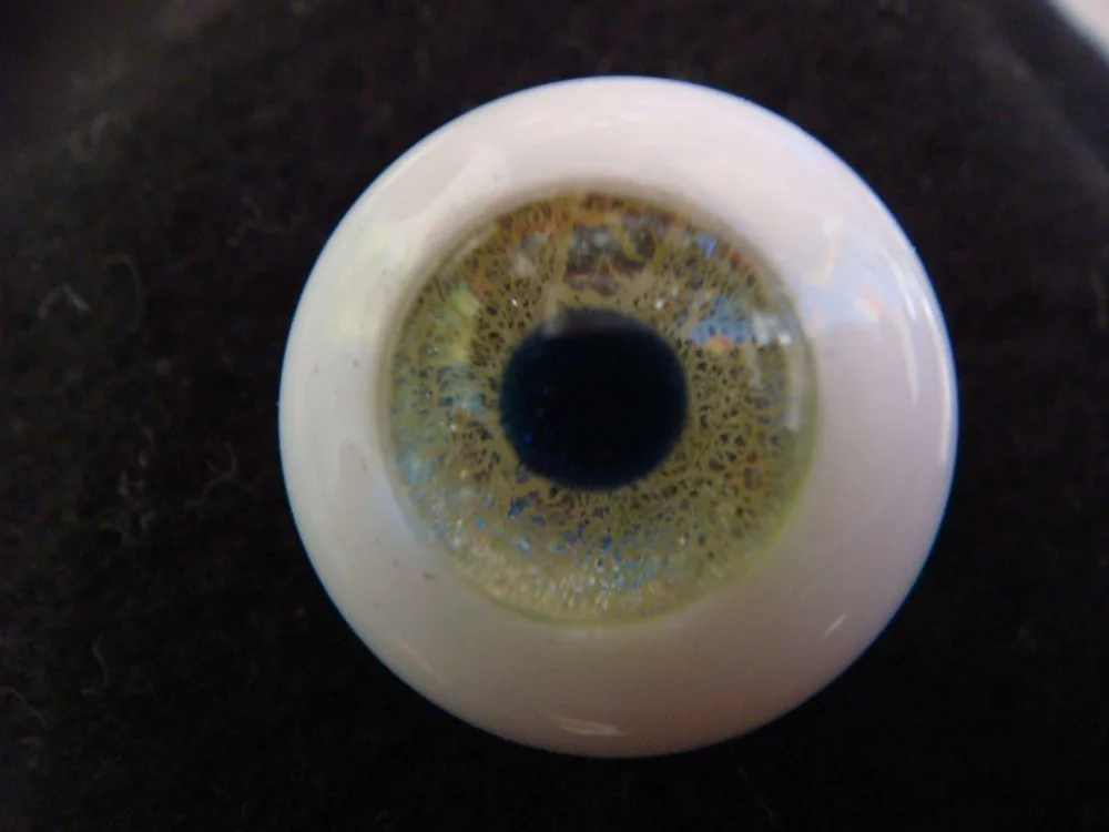 2 Pair of 12 mm Blue Hollow Glass Eyes 8 mm Iris     AE2 