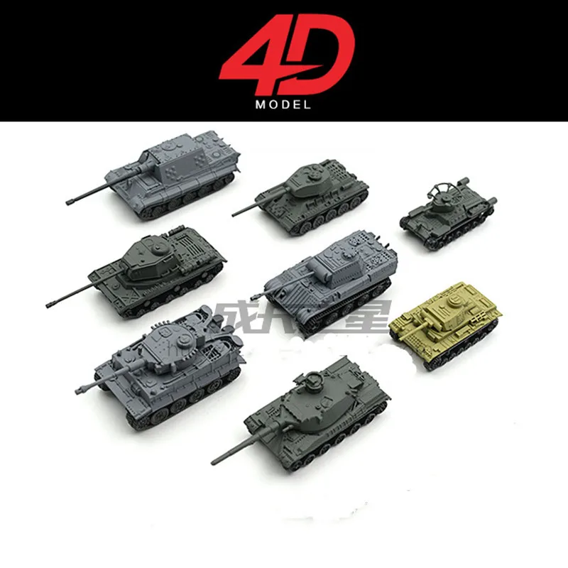 4D Новое поступление 8 шт./лот 1:144 Второй мировой войны танки пластиковые сборные модельные танки игрушки песок стол модель World of Tanks коллекция