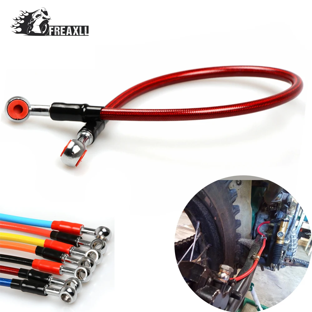 

Universal Motorcycle Brake Oil Hose Stainless Steel and Plastic Braided Motorcycle Dirt Bike For Yamaha YBR125 Suzuki GSR 400