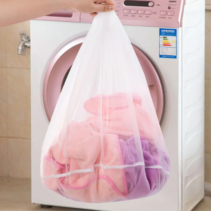 

Laundry Net Bag Drawstring Closure Washing Machine Aid Mesh Bags for Shirts Bra Lingerie Underwear 899