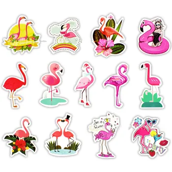 

50pcs Flamingo Stickers for Kids DIY Notebook Gift Tag Baby Shower Birthday Party Decoration Kids Hawaii Wedding DIY Decoration