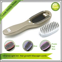 Electric Negative Positive Ion Infusion Hair Growth Massager Vibrator Comb For Scalp Follicle Stimulator Hair Loss