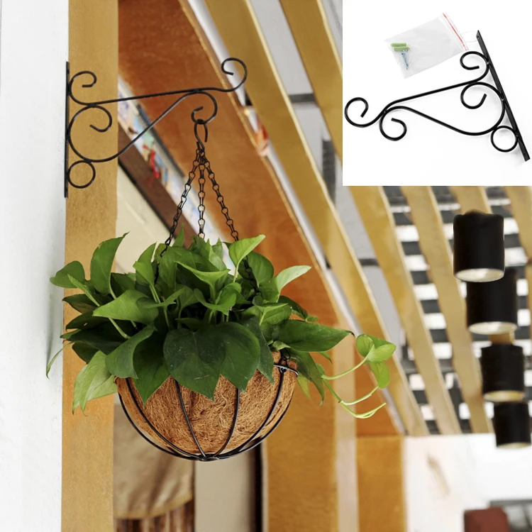 Metal Iron Wall Brackets Garden Hanging Plant Hooks Hangers Lantern Metal Iron Wall Brackets Garden Hanging Plant Hooks Hangers Lantern Basket Pot Hook For Decoration In Baskets From Home