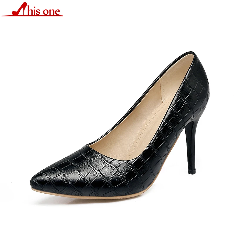 

2019 New Women Fashion Sexy Pointed Toe Stone pattern Plus Size 34-48 Office High Heel Shoes Autumn Summer Pumps