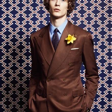 Итальянский Стиль Коричневый мужской костюм двубортный смокинг жениха 2 шт. мужские свадебные костюмы на выпускной Блейзер masculino homens terno