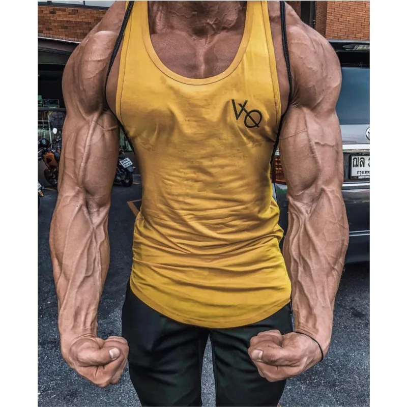 2019 Gyms Tank Tops Men Elastic Cotton Vest O-Neck Top Sleeveless Shirts Muscle Fitness | Мужская одежда