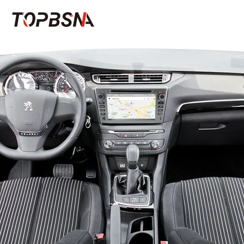 Clearance TOPBSNA Android 9.0 Car DVD player for PEUGEOT 408 308 2007-2014 automotive multimedia 2 Din GPS Navigation Headunit WIFI RDS CD 5