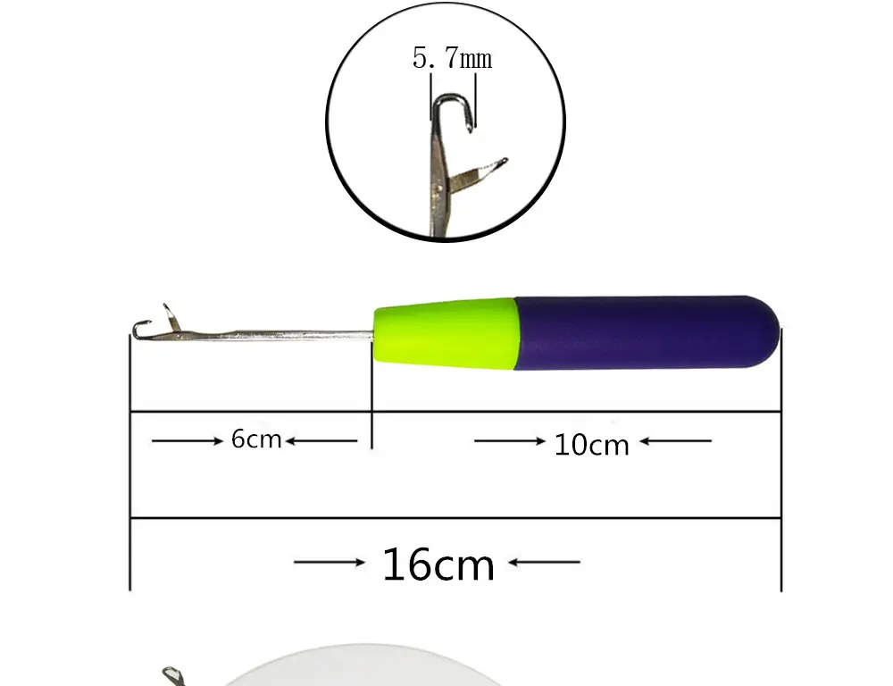 Большой крючок с защелкой, игла для вязания крючком, вентилирующий держатель и иглы для изготовления париков, инструмент для наращивания волос, крючок, игла для вязания, 1 шт
