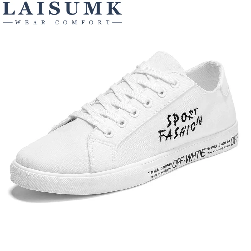 

2019 LAISUMK Men Casual Shoes Breathable Wear-Resistant Shoes Comfortable Lace-Up Male Rubber Shoes Flat Shoes Zapatos Hombre