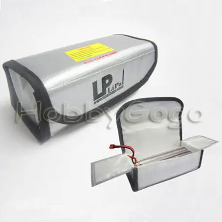 

LI-PO Safe Bag -Grey 185*75*60MM for lipo battery