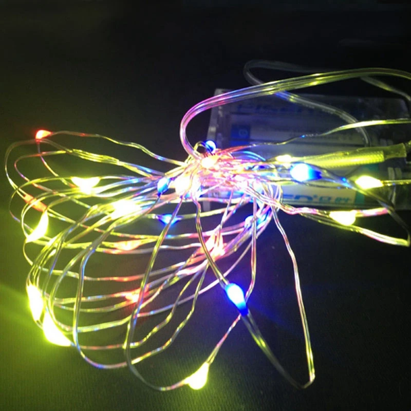 

2M 3M 4M 5M 10M Led String Garland Waterproof Silver Copper Wire Christmas Battery Operated String Light for Wedding Decoration