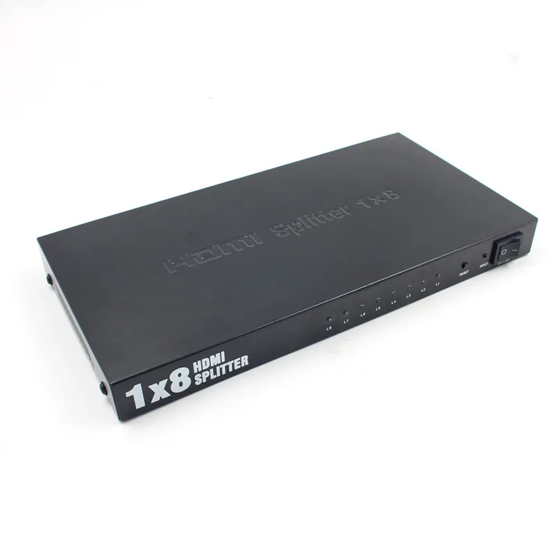 

Hot 8 Port 1 In 8 Out 1x8 HDMI Splitter Audio Video 1080P For HD HDTV 3D DVD EU Plug