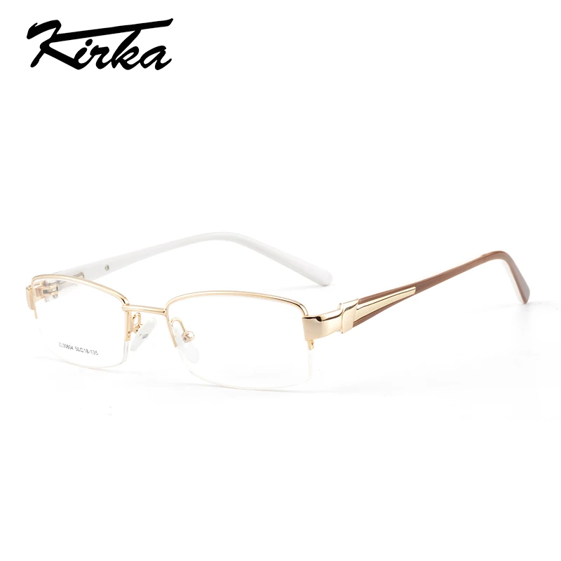 

Kirka Women Glasses Frame Optical Clear Lens Eyeglasses Women Metal Glasses Solid Myopia and Reading Glasses Rimless Glasses