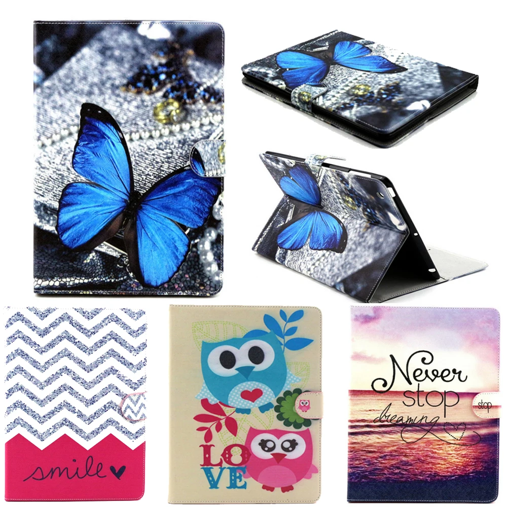 New For Apple ipad 4 font b Case b font Magnetic Flip Painted Owl Bear Elephant