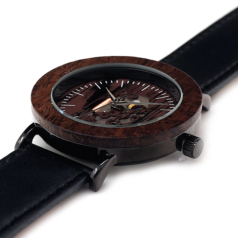 BOBO BIRD Mens Womens Ebony Wood Wristwatch WoodenBezel Stainless Steel Case Japan Movement 2035 Quartz Watch in Gift Box BOBO BIRD Mens Womens Ebony Wood Wristwatch WoodenBezel Stainless Steel Case Japan Movement 2035 Quartz Watch in Gift Box