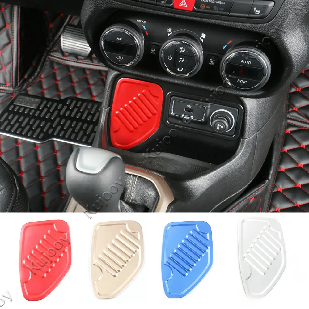 

4 Color Aluminium Vehicle USB Port Left Cigarette Lighter Decoration Panel Cover Trim For 1.4 T Jeep Renegade 2015 2016 2017