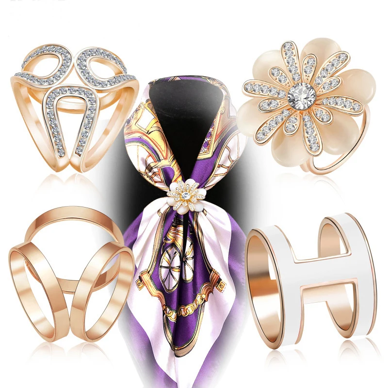 Women Jewelry Metal Copper Scarf Clip Hijab Ring Scarf plated Imitation