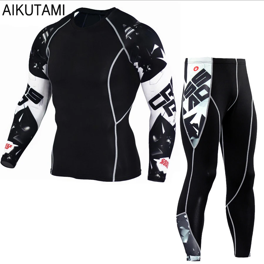 

Workout Sport Suit for Men Sports Tracksuit Compression Underwear Jogging Homme Survetement Gym Running Tights trainingspak