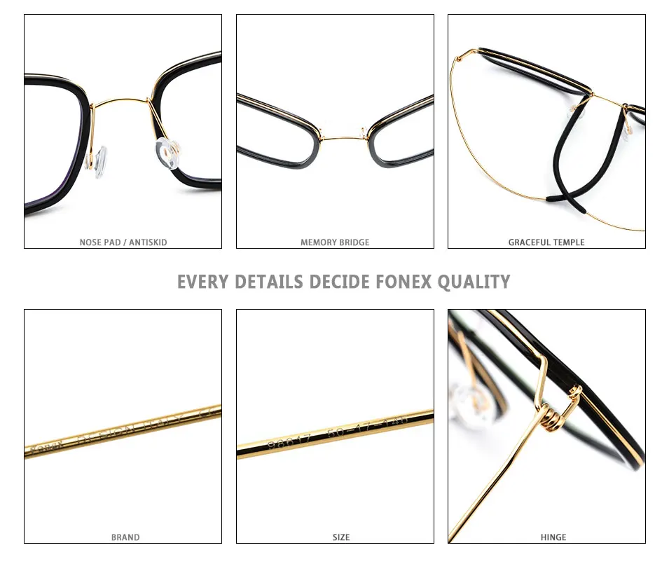 Оправа для оптических очков из титанового сплава, мужские ацетатные очки для близорукости, ультралегкие корейские очки по рецепту, женские очки без винтов 98617