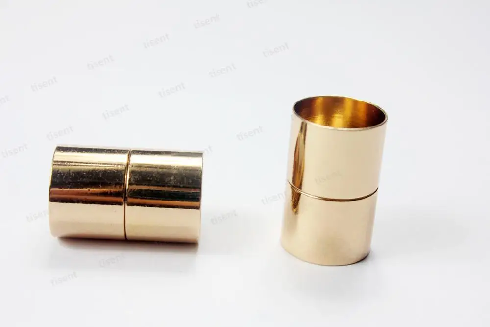 Gold AaaZee 3 шт. 15 мм Внутреннее отверстие золотистый цилиндр Магнитная застежка Разъемы Магнитная застежка для DIY браслет ювелирных изделий большой размер - Цвет: Gold