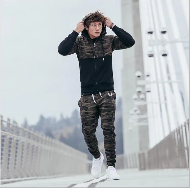  New Fashion Spring Autumn MensHoodies Camouflage Style Hoodie Army Sweatshirt Tracksuit Male Hoodie