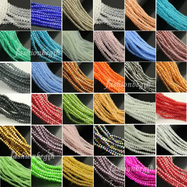 100PCS Crystal Glass Faceted Loose Spacer Beads lot 3mm DIY 6mm Jewelry 4mm O9U2 