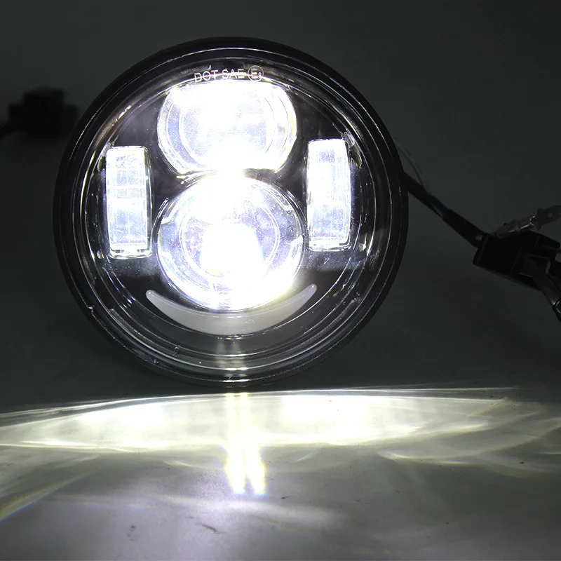  FADUIES 1 Pair 4.5 inch Motorcycle Led Headlight High Low Beam With DRL Angle Eyes For Harley-Motor - 32728836510