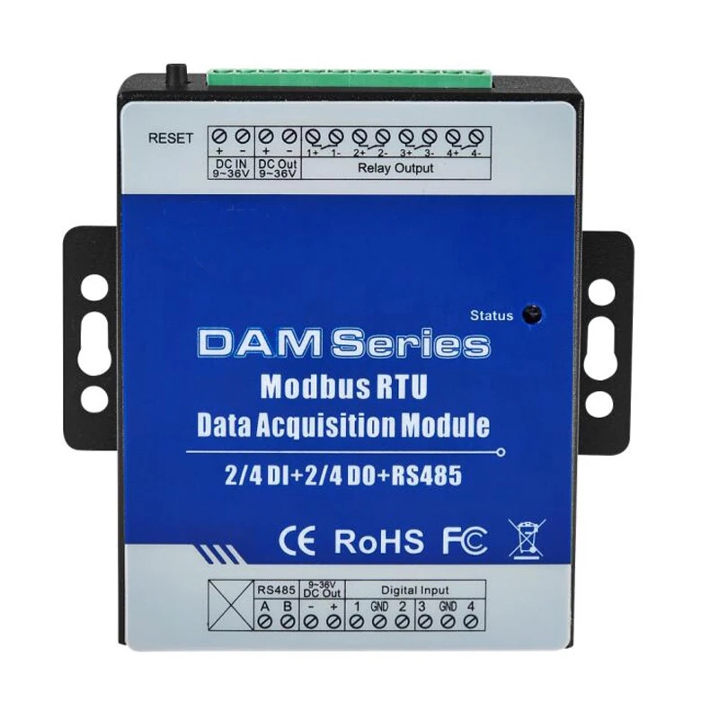 Модуль Modbus RTU IO 4 цифровых входа управление цифровыми релейными выходами