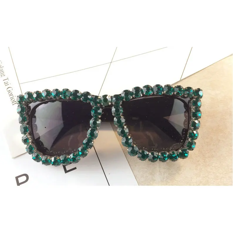 Модные негабаритные FDiamond солнцезащитные очки es женские элегантные роскошные солнцезащитные очки фирменный дизайн Большая квадратная линза очки FML - Цвет линз: green
