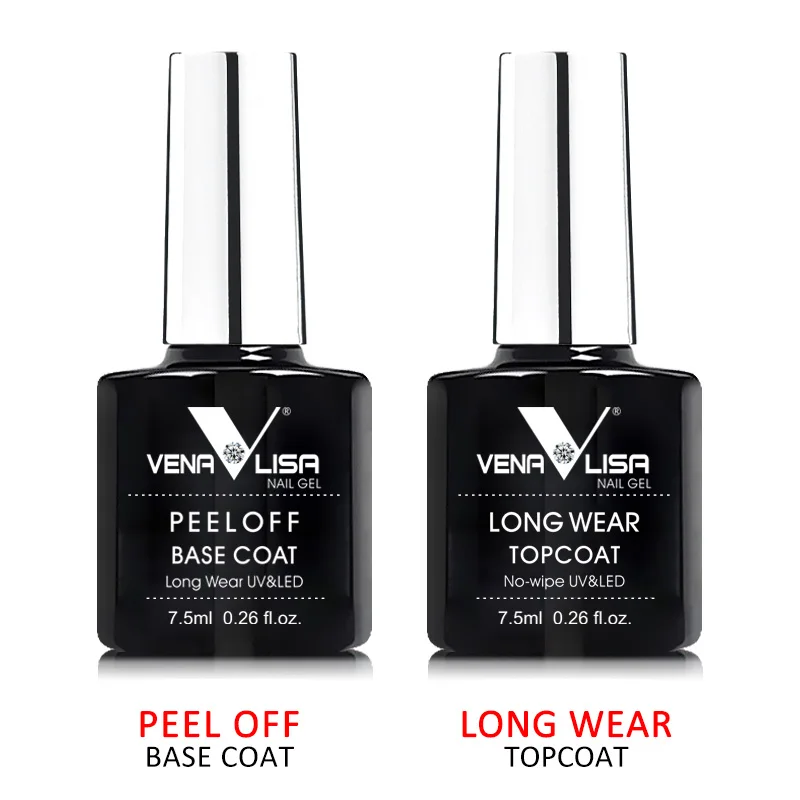 #61508 Venalisa Gel Nail 7.5 ml Top Coat Top + Base Coat Foundation for UV Gel Polish Best on Ali N