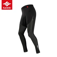 Santic велосипедные штаны Мужские Зимние флисовые Термо ПУ ветрозащитные велосипедные штаны для даунхила Pantalones Ciclismo