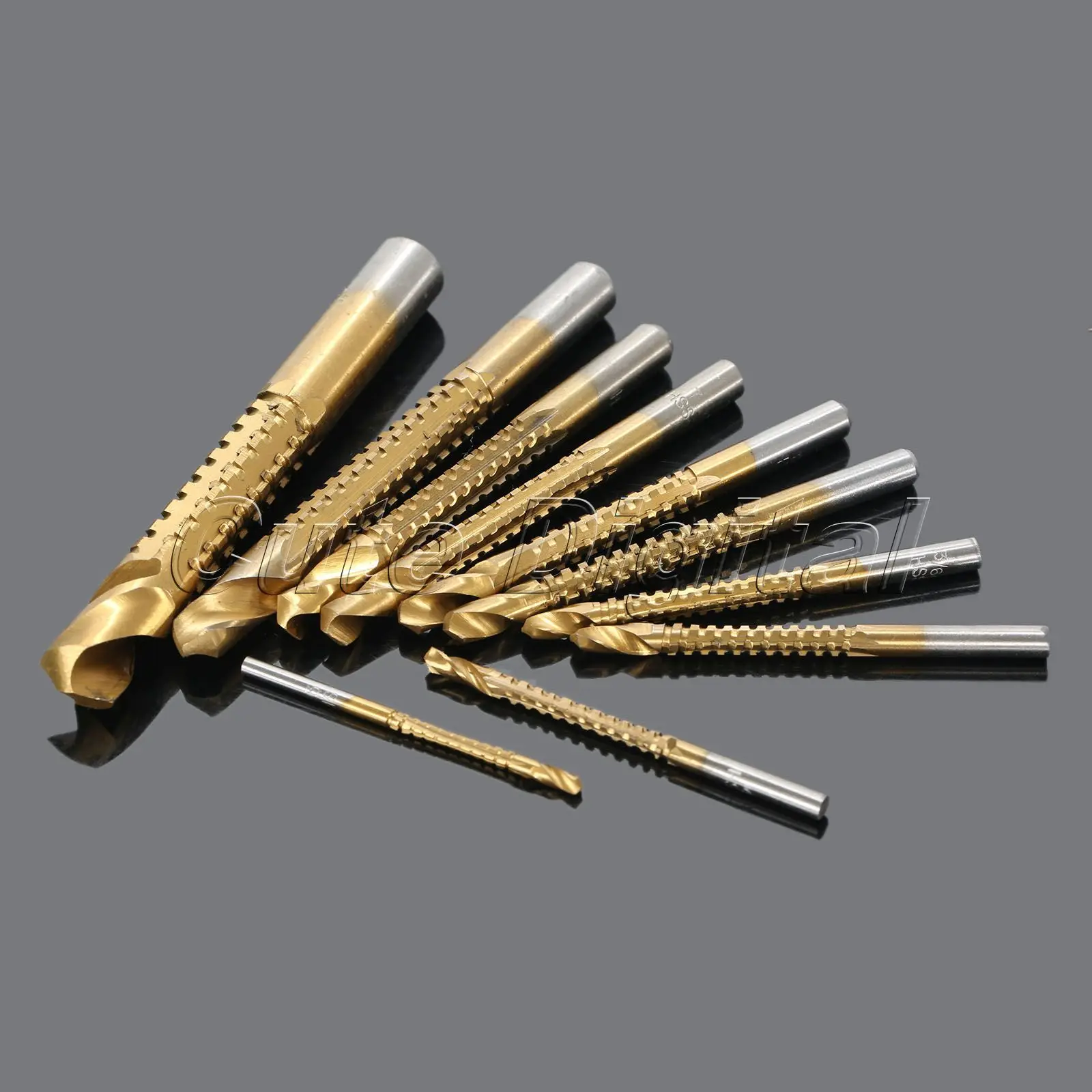 10Pcs/set Titanium Coated HSS High Speed Steel Saw Drill Bit Set Cutter