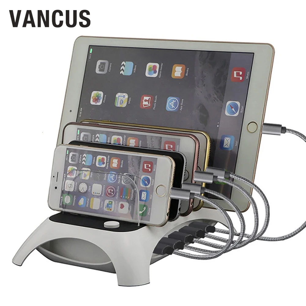 

VANCUS 60W 5 x 2.4A USB Ports Quick Charger Charging Station Organizer Fast Charger for iPhone Samsung Power Banks more