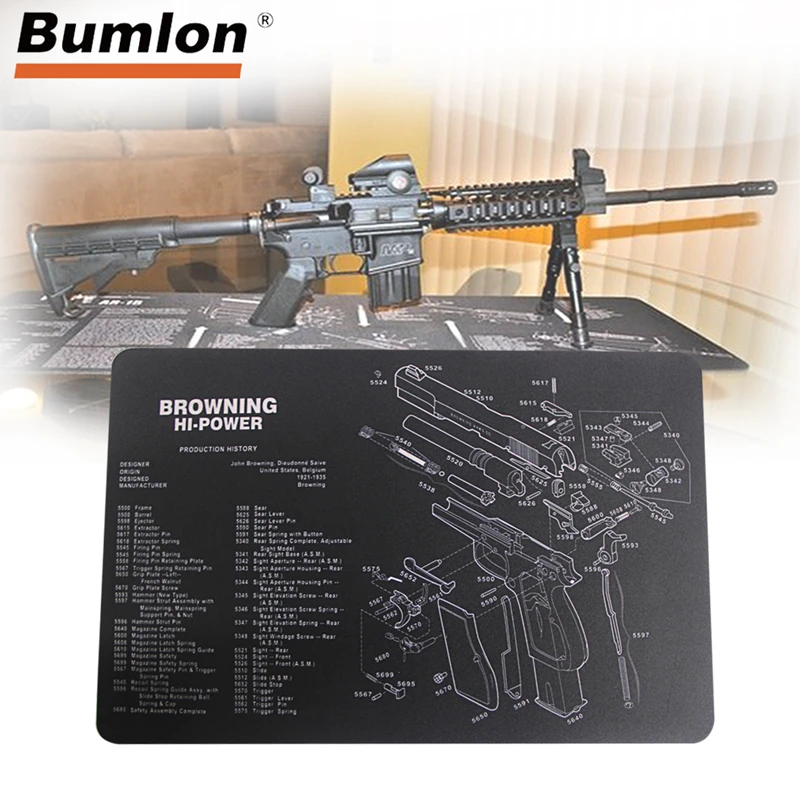 

BROWNING HI-POWER Gun Cleaning Bench Mat Rubber Carpet Non-Slip with Instructions Armourist Ben Mat for Gun Airsoft Clean 37-098