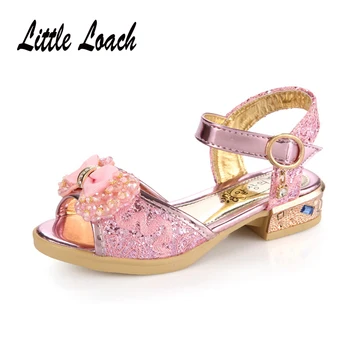 

Kids Summer Rhinestone Sandals Princess Square Low-heel Leather Shoes Open-toe Party Wedding Dress Shoes Size26-37 Girls Sandals