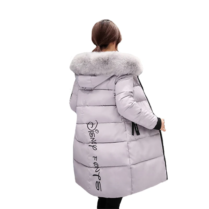 

Women Winter Jacket 2019 New Fashion Hooded with Fur Collar Warm Female Womens Winter Coat Ladies Long Parka Outwear Camperas