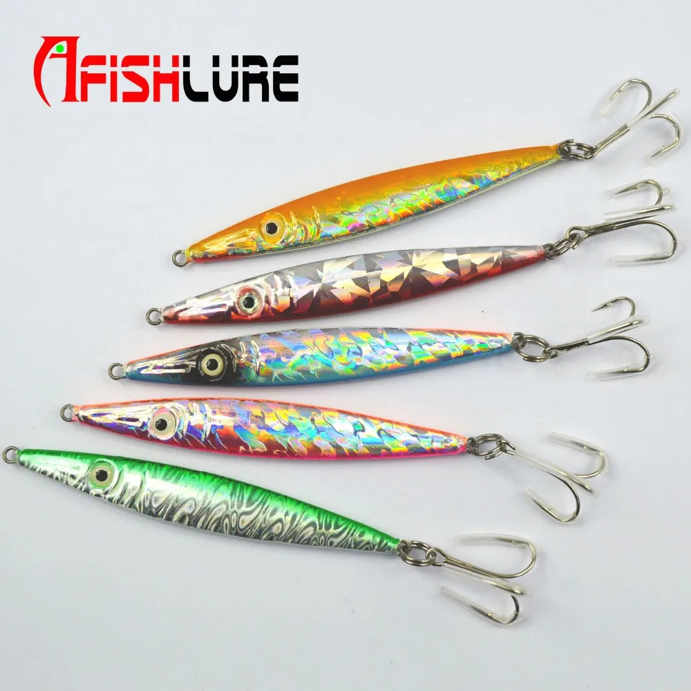 

Jig Metal Spoon with Treble Hook 66g 115mm Sea Fishing Metal Plate Lead Jig Sinking Lure Metal Fish Jigging Spoon Lure Fake Bait